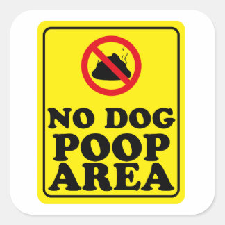 Geen hondenpoepgebied vierkante sticker
