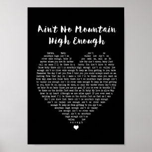 Geen hoogtepunt in berggebied genoeg zwart hartzon poster