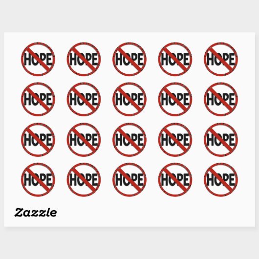 Geen Hope-teken Ronde Sticker (Vel)