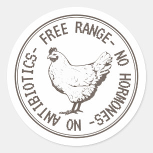 Geen hormonen, geen antibiotica ronde sticker