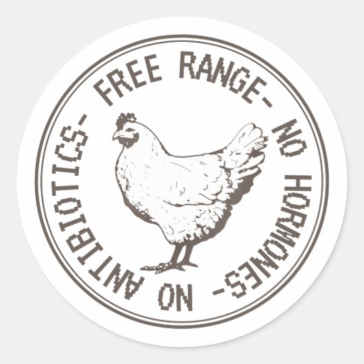 Geen hormonen, geen antibiotica ronde sticker (Voorkant)