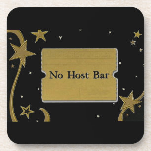 Geen Host Bar Wedding Gold Stars en Black Bier Onderzetter