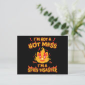 Geen hot mess Ik ben een Spicy Disaster Chili Gift Briefkaart (Staand voorkant)