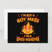 Geen hot mess Ik ben een Spicy Disaster Chili Gift Briefkaart (Voorkant / Achterkant)