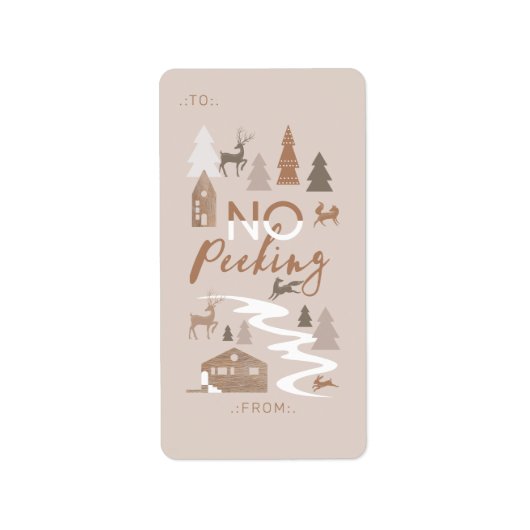 Geen houtlanddieren, duizelig dorp tot en van etiket (Voorkant)