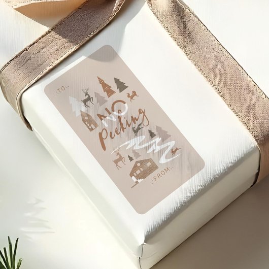 Geen houtlanddieren, duizelig dorp tot en van etiket