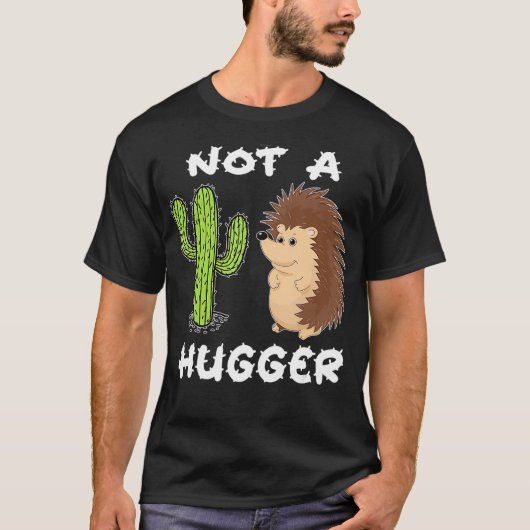 Geen Hugger Tshirt Hedgehog Cactus Introvert T-shi (Voorkant)