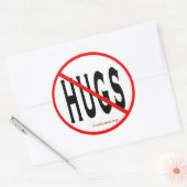 Geen Hugs-Large 3" stickers-Sheet van 6 Ronde Sticker (Envelop)