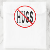 Geen Hugs-Large 3" stickers-Sheet van 6 Ronde Sticker (Tas)