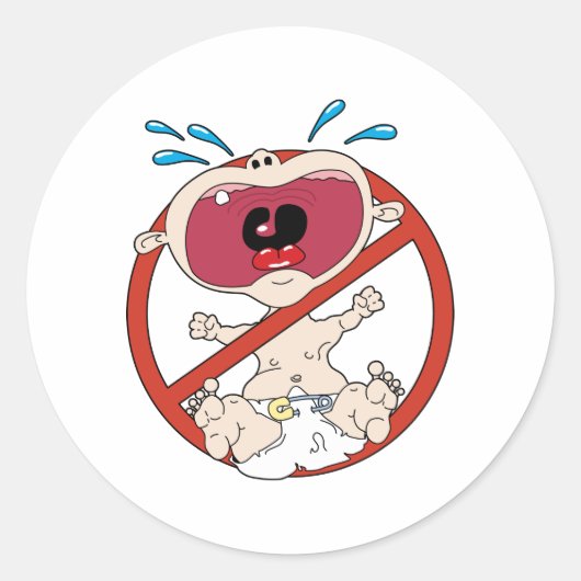 Geen huilbaby's ronde sticker (Voorkant)