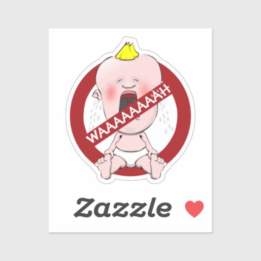Geen huilen baby's Sticker (Vel)