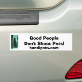 Geen huisdieren schieten bumpersticker (Op auto)