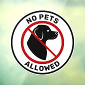 Geen huisdieren toegestaan met Cute Dog Head & Cus Raamsticker (Vel 3)