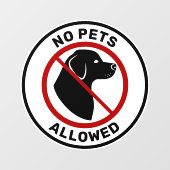 Geen huisdieren toegestaan met Cute Dog Head & Cus Raamsticker (Vel)