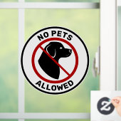 Geen huisdieren toegestaan met Cute Dog Head & Cus Raamsticker (Huis)