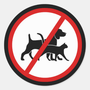 Geen huisdieren toegestaan ronde sticker