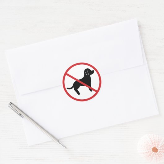Geen huisdieren toegestaan ronde sticker (Envelop)