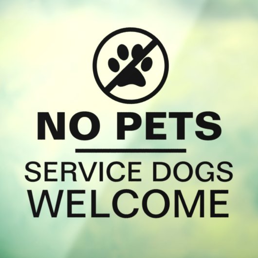 Geen huisdierenservice Hogs Welkome bedrijfs Glass Raamsticker (Vel 3)