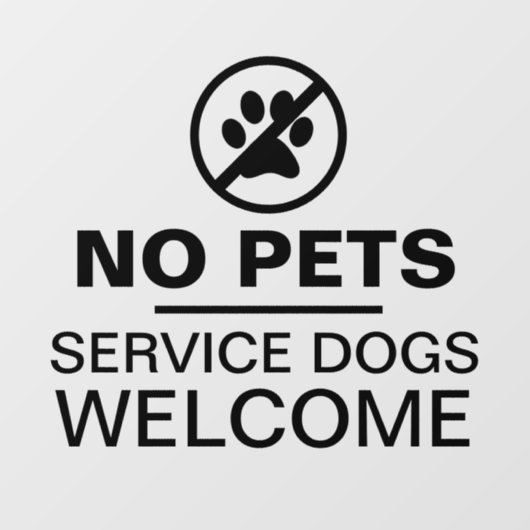 Geen huisdierenservice Hogs Welkome bedrijfs Glass Raamsticker (Vel)