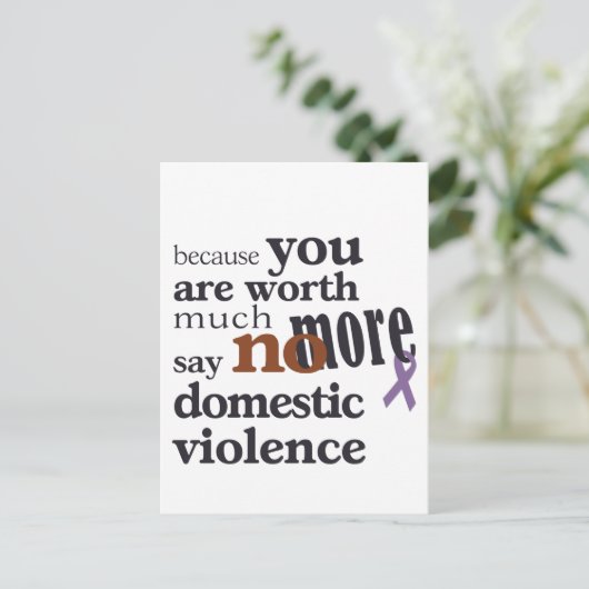 Geen huiselijk geweld meer briefkaart (Staand voorkant)