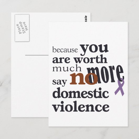 Geen huiselijk geweld meer briefkaart (Voorkant / Achterkant)