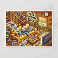 Geen huiswerk dag Pixel Art Briefkaart