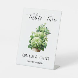 Geen Hydrangea Butterfly Tafelnummerbord Reclamebord Met Voetstuk