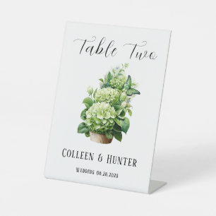 Geen Hydrangea Butterfly Tafelnummerbord Reclamebord Met Voetstuk