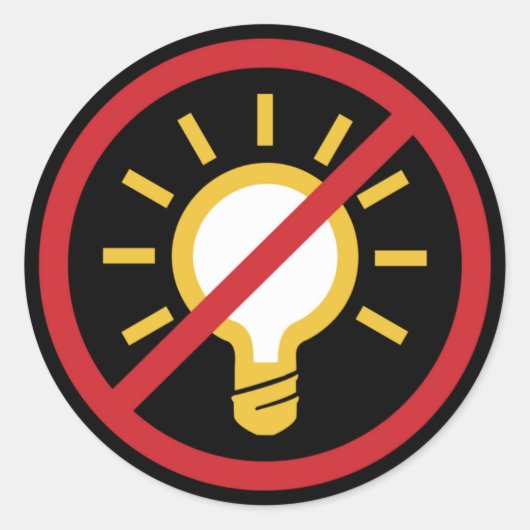 Geen idee ronde sticker (Voorkant)