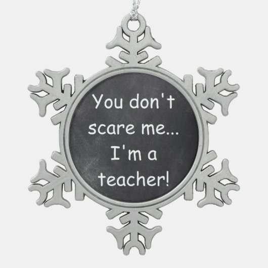 Geen idee voor scholier-chalkboard-design tin sneeuwvlok ornament (Voorkant)