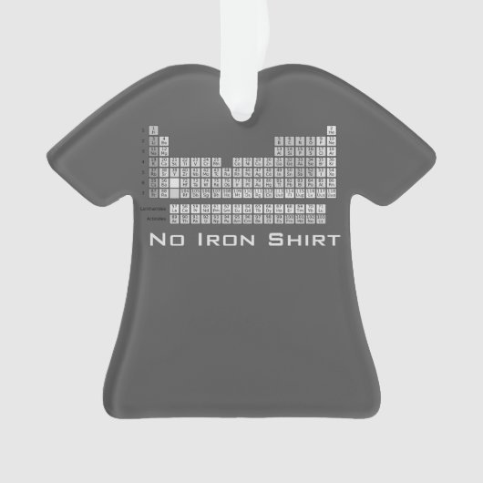 Geen ijzer Periodiek Tafel T-shirt Kerstversiering Ornament (voorkant)