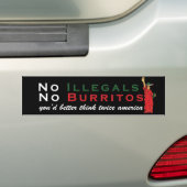 Geen illegale immigranten geen Burritos Immigratio Bumpersticker (Op auto)