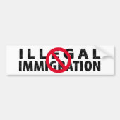 Geen illegale immigratie bumpersticker (Voorkant)