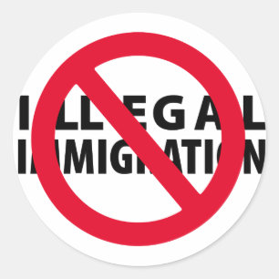 Geen illegale immigratie ronde sticker