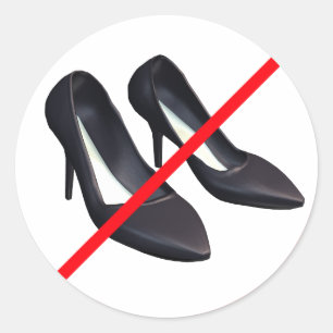 Geen ingang met hoog gehoste schoenen! ronde sticker
