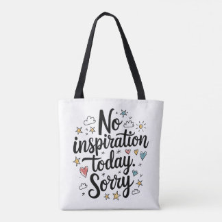 Geen inspiratie vandaag – leuk & kleurrijk design tote bag