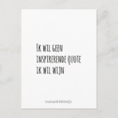 Geen inspirerende quote, grappige quote kaart (Voorkant)