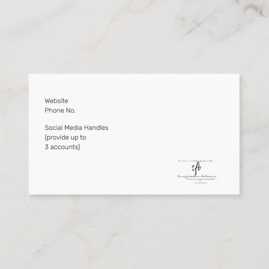 Geen instrumentele objecten Blauw Violin II Wit Visitekaartje (Achterkant)