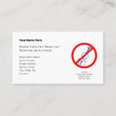 Geen instrumentele objecten Blauw Violin II Wit Visitekaartje (Voorkant)