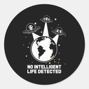 Geen intelligent leven herkend Aliens-ruimte grafi Ronde Sticker
