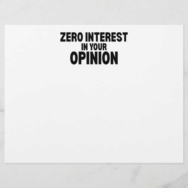 Geen Interesse In Uw Mening Professioneel  Briefhoofd (Voorkant)