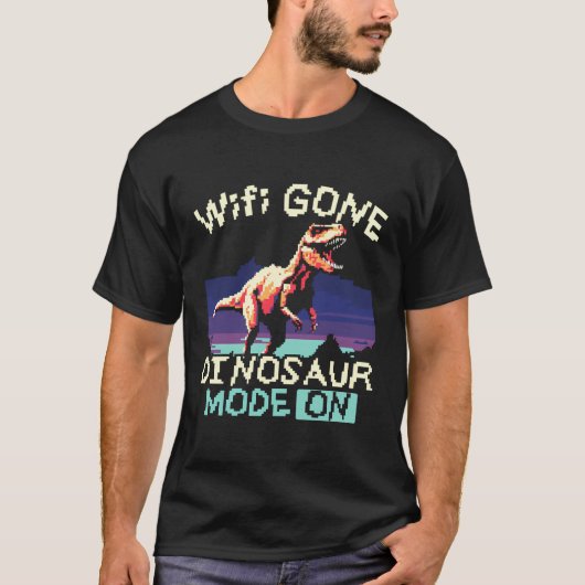 Geen internet dinosaurus liefhebber paleontologie  t-shirt (Voorkant)