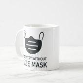 Geen invoer zonder gezichtsmasker koffiemok (Voorkant links)