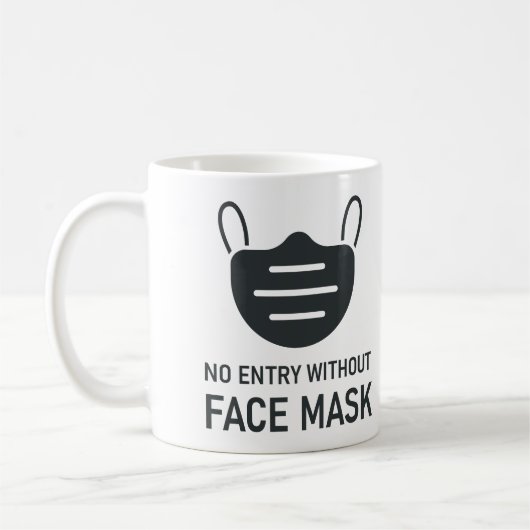 Geen invoer zonder gezichtsmasker koffiemok (Links)