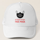Geen invoer zonder gezichtsmasker trucker pet (Voorkant)