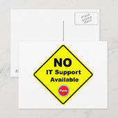 Geen IT-ondersteuning beschikbaar als gele waarsch Briefkaart (Voorkant / Achterkant)