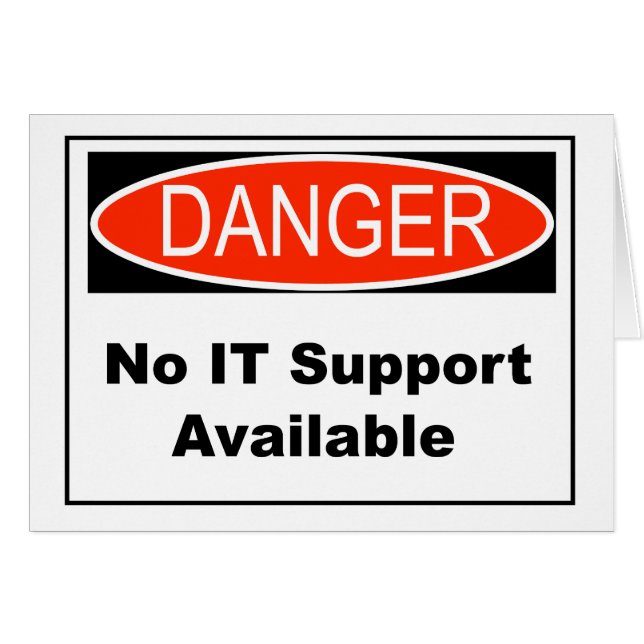 Geen IT-support beschikbaar bedreigingsteken (Voorkant Horizontaal)