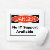 Geen IT-support beschikbaar bedreigingsteken Muismat (Met muis)