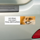 Geen Items, Alleen Vos, Eindbestemming Bumpersticker (Op auto)