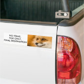 Geen Items, Alleen Vos, Eindbestemming Bumpersticker (Op Truck)